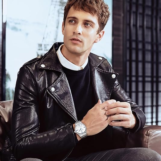 marvin Automatic Watch Swiss Movement Mechanical Luxury Watches for Men with Stainless Steel Strap,Sapphire Glass Dial,Luminous Drawing,Hands and Hour Markers,50m Waterproof