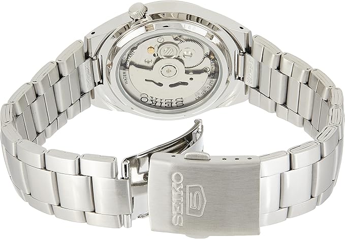 Seiko Men’s 5′ Japanese Automatic Stainless Steel Casual Watch, Color: Black dial (Model: SNK617)