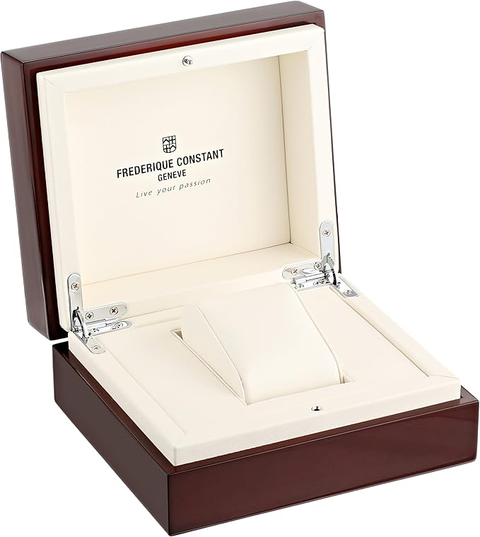 Frederique Constant Men’s FC705V4S9 Slim Line Automatic Moon Phase Watch with Brown Leather Band