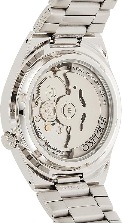 Seiko Men’s 5′ Japanese Automatic Stainless Steel Casual Watch, Color: Black dial (Model: SNK617)