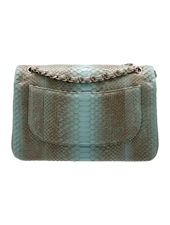 Chanel Python Jumbo Classic Double Flap Bag
