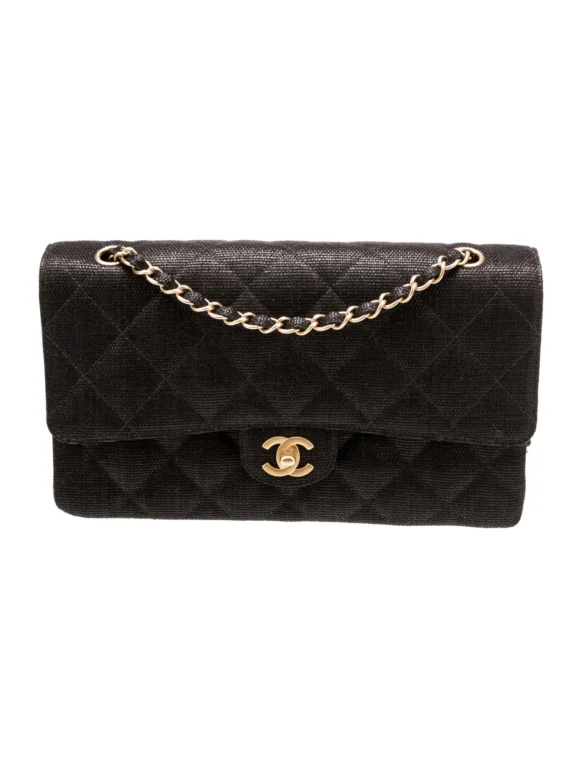 Chanel Medium Raffia Double Flap Bag