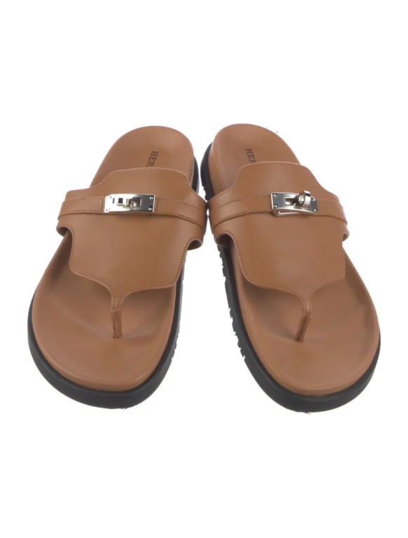 Hermès Empire Leather Slides Women’s Size: 7 | IT 37