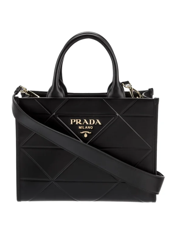 Prada Enameled Metal Triangle Symbole Small