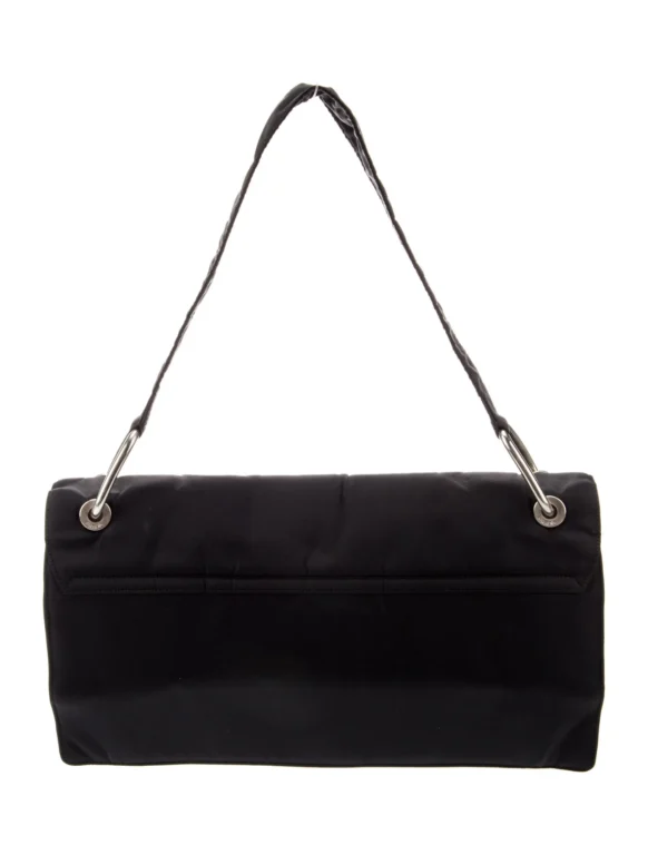 Prada Enameled Metal Triangle Shoulder Bag