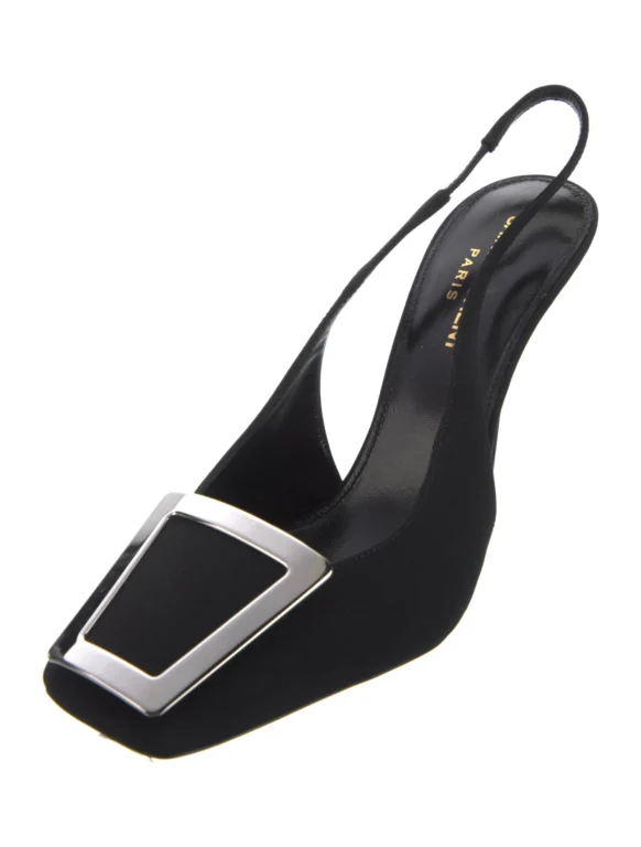 Saint Laurent Satin Slingback Pumps Women’s Size: 7.5 | IT 37.5